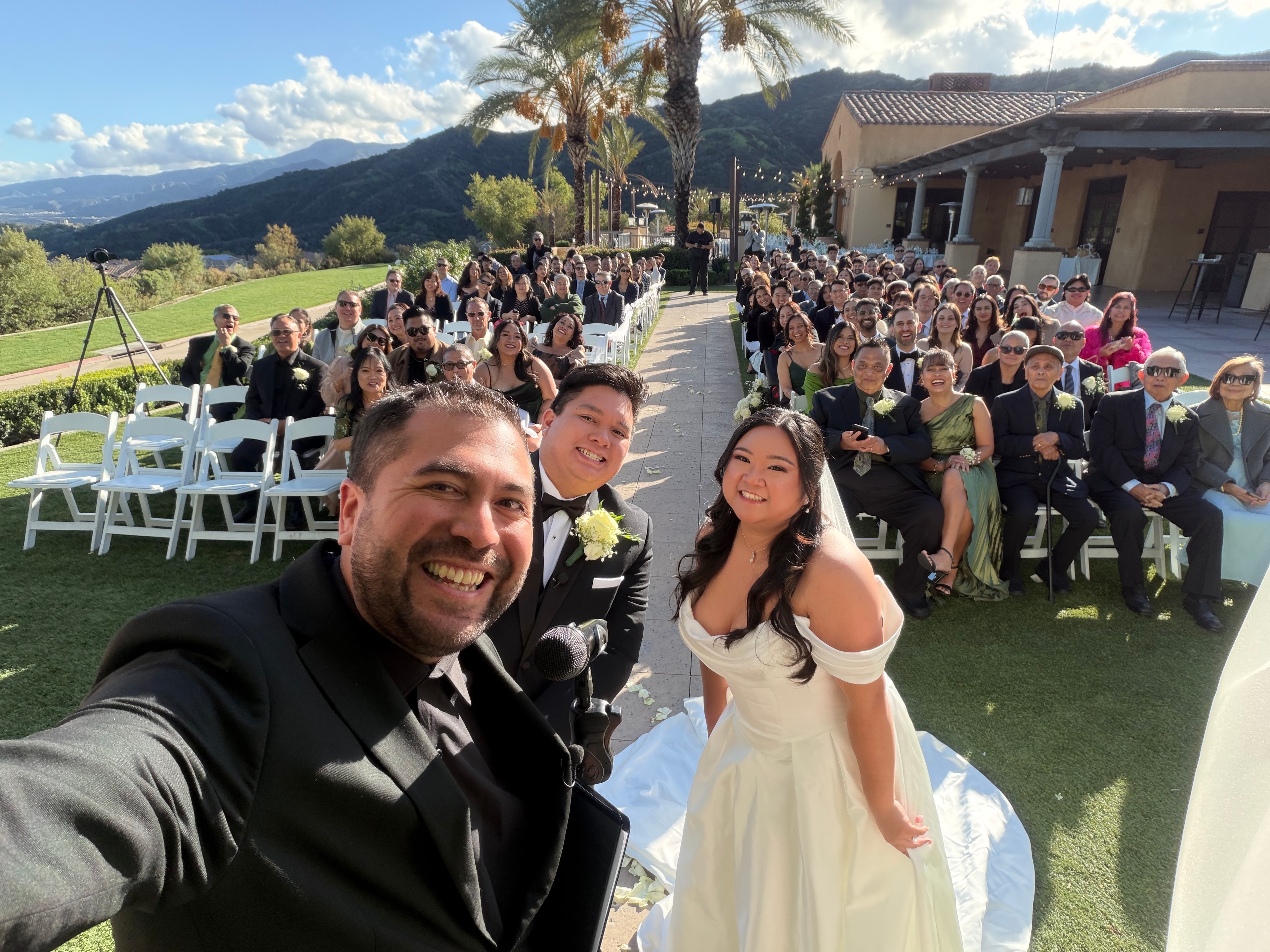 Couple celebrating at Inland Empire wedding